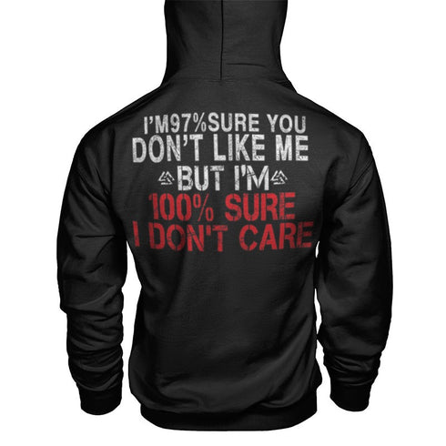 Men's 100% Sure I Don't Care Printed Gym Hoodie